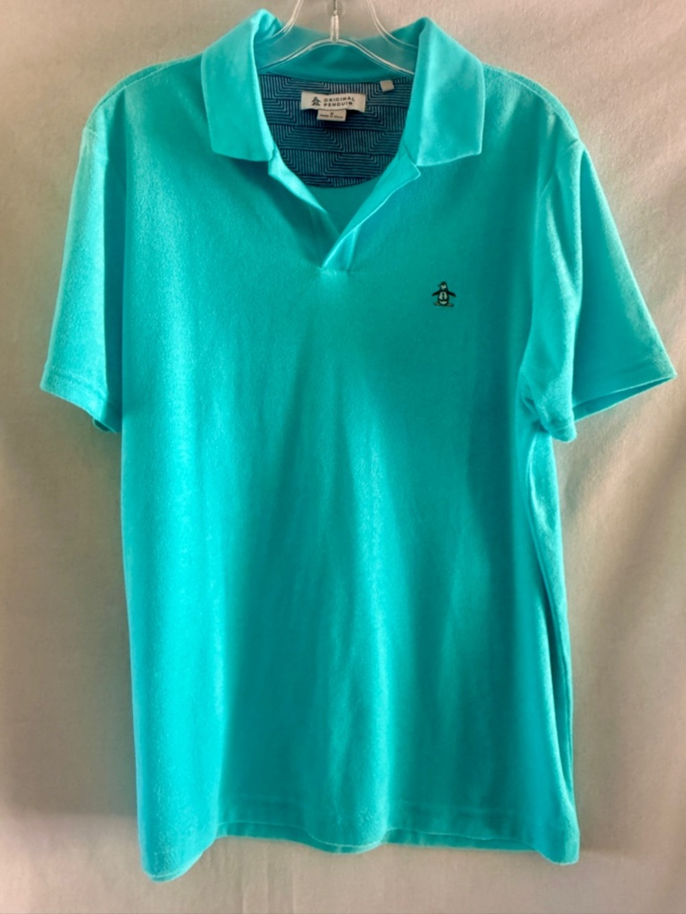 Original Penguin Men’s Turquoise Terrycloth Polo Shirt New w/o Tags